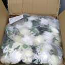 NUPTIO Large Flower Centerpieces for Tables: 17.7 inch Diameter White Artificial Flower Ball Arrangement for Wedding Party Centerpiece - 2 Pcs Fake Floral Rose for Bridal Shower Decorations