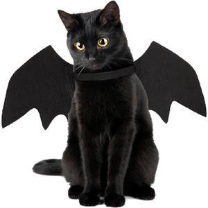 Cat Bat Wings Cat Bat Costume Cats Halloween Costumes Cute Bats Wings for Cats Kitten Halloween Costume Kitten Bats Wing Pet Halloweens Dress Up Accessories,Black S