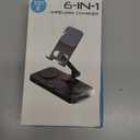 30W Tablet Wireless Charger for Samsung, Foldable Android Charging Station with Clock Display with 7-Color Light, Wireless Watch Charger for S25, Only Compatible Samsung Watch,Galaxy Buds3 Pro(Black