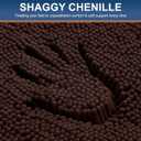 Smiry Bathroom Rugs Sets 2 Piece, Soft Absorbent Chenille Machine Washable Non Slip Shaggy Bath Rug Set for Tub, Shower, and Floor (30x20+24x16, Brown)