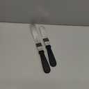 Offset Frosting Cake Knife set of 3 Black 6 8 & 10 Inch Angled Icing Spatula for Decorating (Black & Black & Black)
