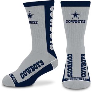 For Bare Feet - NFL MVP Classic Team Logo Youth Size Kids Crew Socks Approx. 4-8 years old (Dallas Cowboys)
