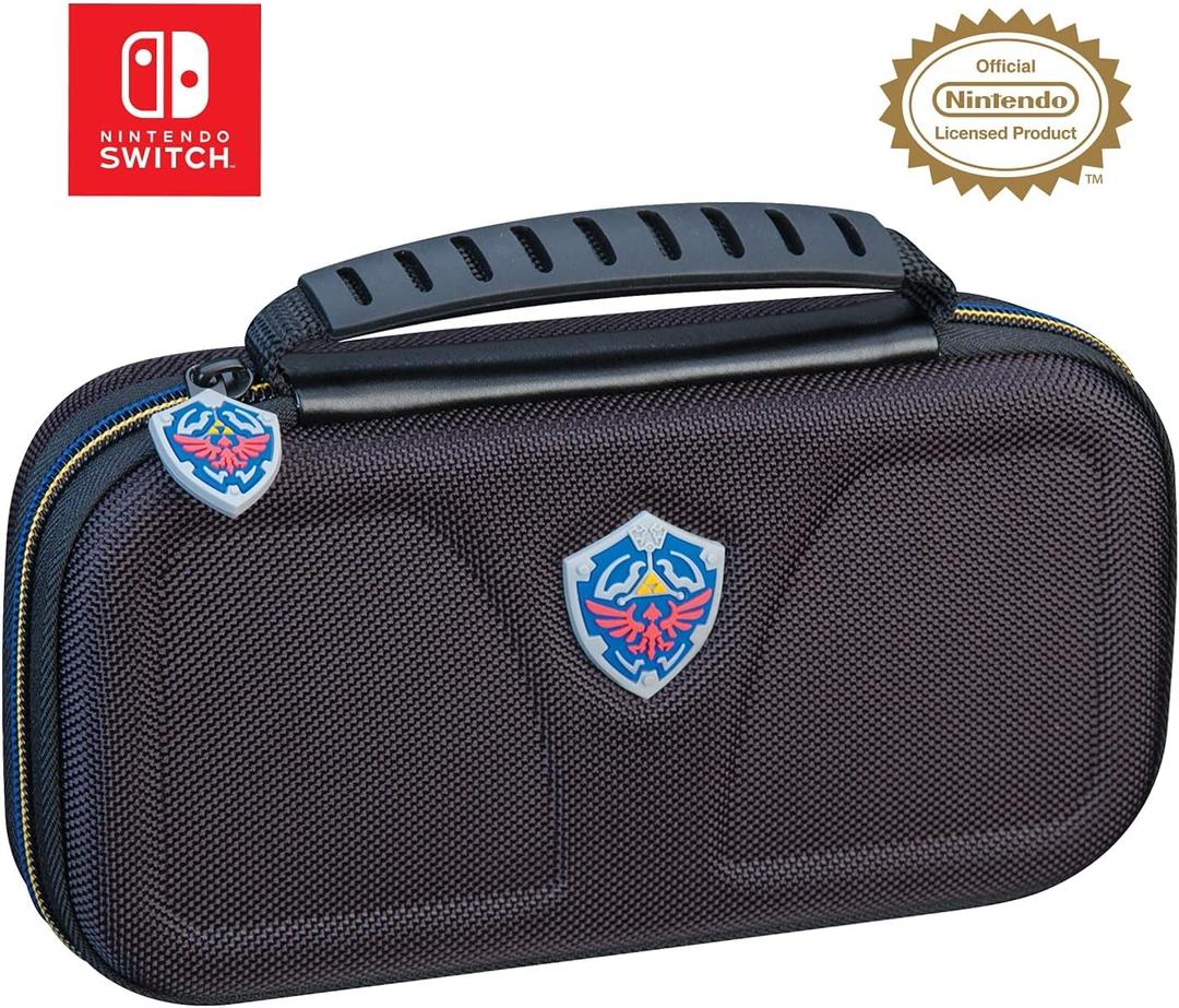 RDS  Officially Licensed Zelda Case for Nintendo Switch Lite - Adjustable Viewing Stand, Bonus Game Case & Deluxe Carry Handle