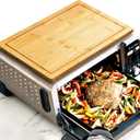 Wood Cutting Board Compatible with Ninja Foodi SP101 SP201 SP301 Air Fryer Oven, Accessories for Convection Oven with 4 Silicone Feet 16.3" 10.4",Add Storage Space, Protects Cabinet