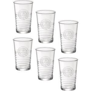 Bormioli Rocco Officina 1825 16 oz. Cooler Drinking Glasses for Cold Drinks, Water, and Cocktails, Set of 4, Clear
