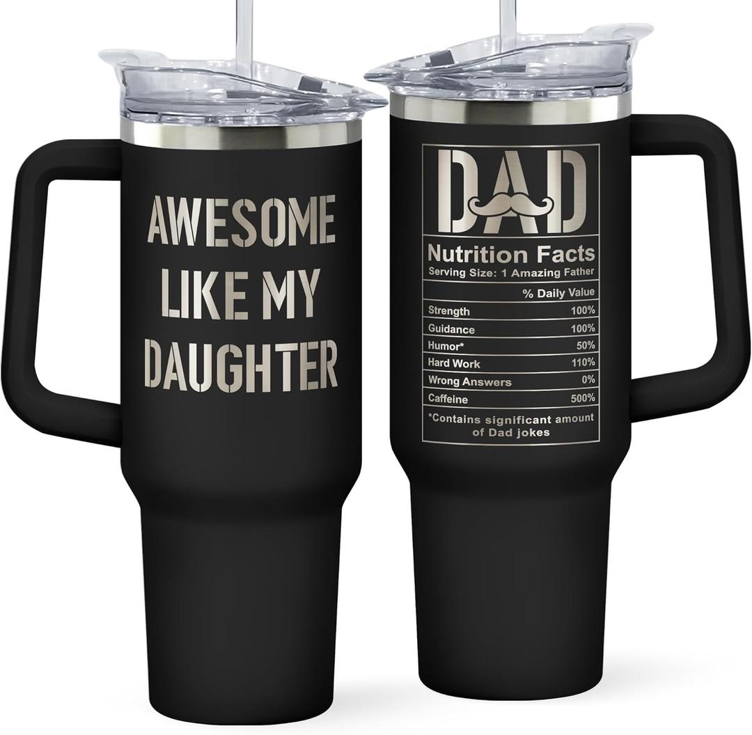 Gifts for Dad from Daughter - Dad Gifts from Daughter - Fathers Day Gift for Dads - Birthday, Father's Day, Christmas Gift for Dads - Father Ideas for Men - 40 Oz Stainless Steel Tumbler