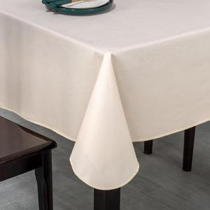 Elegant Rectangular Tablecloth, 100% Waterproof Vinyl, Solid Color Tablecloth, Modern Minimalist Style, Suitable for Dining/Gathering/Picnic/Kitchen Table Decoration(Champagne 70"x52" Rectangular)