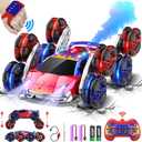OSIMILY 8WD Remote Control Car,2.4GHz Gesture Sensing RC Stunt Car,Cool Spray Rotation RC Car with Lights and Music,All Terrain Toys for Kids Ages 7 Birthday Gifts for Boys Girls(Red)