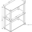 Furinno TURN-S-TUBE Storage Shelves, 3-Tier Book Shelf, Corner Shelf, Toolless Open Shelves, for Organization and Storage, Living Room, Garage, Home Office, Amber Pine