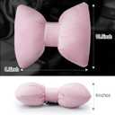 Macarrie 2 Pcs Car Neck Pillow Velvet Bow Headrest Pillow Soft Comfortable Seat Neck Support Cute Bow Car Accessories for Driving Travel Driver Chair Girl Style Interior Decor(Pink)