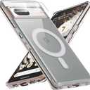 for Google Pixel 7 Case, Magnetic Cover Compatible with MagSafe, Slim Thin Crystal Clear Shockproof Phone Shell with Hard Back & Soft Edge, Camera Lens Protector