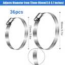 36 Pieces 3 Inch Stainless Steel Hose Clamps, Adjustable Worm Gear Drive Clamps with 72-95mm Range For Automotive Water Pipe, Plumbing, Fuel Line, and Ducting Applications