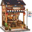 CUTEBEE Book Nook Kit - DIY Miniature House Japanese Izakaya, Dollhouse Kit for Adults and Teens, Booknook Tiny House Bookshelf Decor 3D Wooden Puzzle, Gifts for Family, Friends (Japanese Izakaya)
