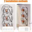 Pot Lid Holders Wall Mounted Pot Lid Shelf Heavy-Duty Pot Lid Stand 3-Layer Space Saving Pot Lid Rack Multipurpose Lid Storage Organizer for Pot Lids Pans Cutting Boards Kitchen Cabinet (Black, 4pcs)