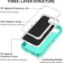 for iPhone 17e Case,iPhone 16e Case Heavy Duty Shockproof Dropproof 3-Layer Full Body Protection [Without Screen Protector] Tough Cover for Apple iPhone 17e/16e 6.1",Teal/White