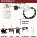 2 ft Rubber Propane Regulator Hose with Pressure Gauge, for Outdoor Camping Heating or Outdoor BBQ Equipment, Burner Stoves, Gas Heaters, Forced Air Heaters, Blackstone Grills