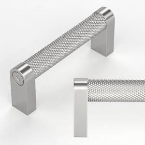 Amerdeco 10 Pack Brushed Satin Nickel knurled Cabinet Pulls 3 Inch Hole Centers Kitchen Cabinet Handles Hardware Kitchen Handles for Cabinets Handles ZH0064