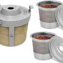 2 Stainless Steel Reusable Coffee Pod & 1 Coffee Basket for Ninja PB051, White