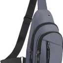 Crossbody Small Sling Bag for Women Men,Casual Lightweight Chest Pack Gym Athletic Backpack Multi Used Zipper Shoulder Daypack for Travel,Shopping,Hiking,Walking,Running,Biking,Grey