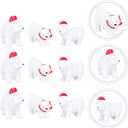 9Pcs Christmas Miniature Polar Bear Adornment Creative Bear Micro Landscape Ornament Desktop Decoration (Random Style) Home Decor