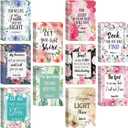 Qeeenar 100 Pcs Mini Colorful Floral Bible Verse Notebooks Christian Gift Bible Journal Religious Motivational Notepads Kraft Verse Scripture Mother's Day Gifts for Women Men Office School