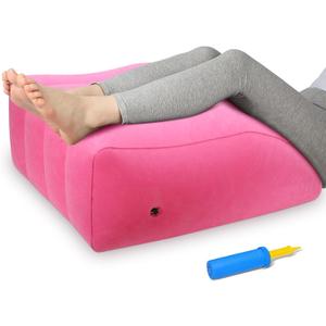Inflatable Leg Pillow, Wedge Pillow for Sleeping, Portable Wedge Pillow, Improve Circulataion and Reduce Swelling, for Sleeping, Recovery, Pregnant (Pink), 24.8"L x 23.6"W x 12.6"H