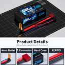Zeee 2S Shorty Lipo Battery 5000mAh 7.4V 100C Hard Case Battery with 4mm Bullet to T Connector for RC 1/10 Scale Vehicles Car Trucks Boats RC Models(2 Pack)