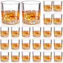 Yaomiao 24 Pcs Shot Glasses Bulk 3.5 Ounce Small Liquor and Spirit Glasses Heavyweight Durable for Tequila Whiskey Alcohol Vodka Shots Drinks Mini Glass Cup Coffee Bar Bartender Gifts Holiday Party