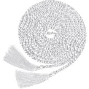 153 Inch Cincture Clergy Rope Monks Religious Rites Celebrating Masses Alba Robes Vestments Ceremonial Jesus Costume Christian Denominations for Priest Deacon Altar Server(White,Tassel)