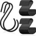 Sratte 60 Pcs S Hooks for Hanging 1.8 Inch Heavy Duty S Hooks Bulk Curtain Hanging Connectors Mini S Shaped Hangers Ornament for Plants Pots Pans Mugs DIY Jewelry (Black)