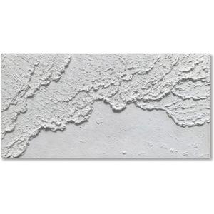 White Textured Wall Art Handmade Contemporary Modern Oil Painting On Canvas Ocean Wave Beach Abstract Painting for living Room Bedroom Decor