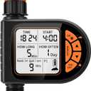 Sprinkler Timer for Garden Hose - Programmable Irrigation Timer with Rain Delay, Manual Watering, Child Lock, Outdoor Garden Automatic Irrigation Drip Watering System for Yard Lawn Pool Garden