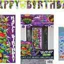 TMNT Teenage Mutant Ninja Turtles Birthday Party Supplies Bundle includes 1 Party Door Poster, 1 Happy Birthday Banner, 1 Dinosaur Sticker Sheet