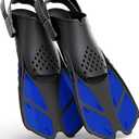 Greatever Snorkel Fins Adjustable Buckles Open Heel Swim Flippers Travel Size Short Swim Fins for Snorkeling Diving Swimming Adult Men Womens