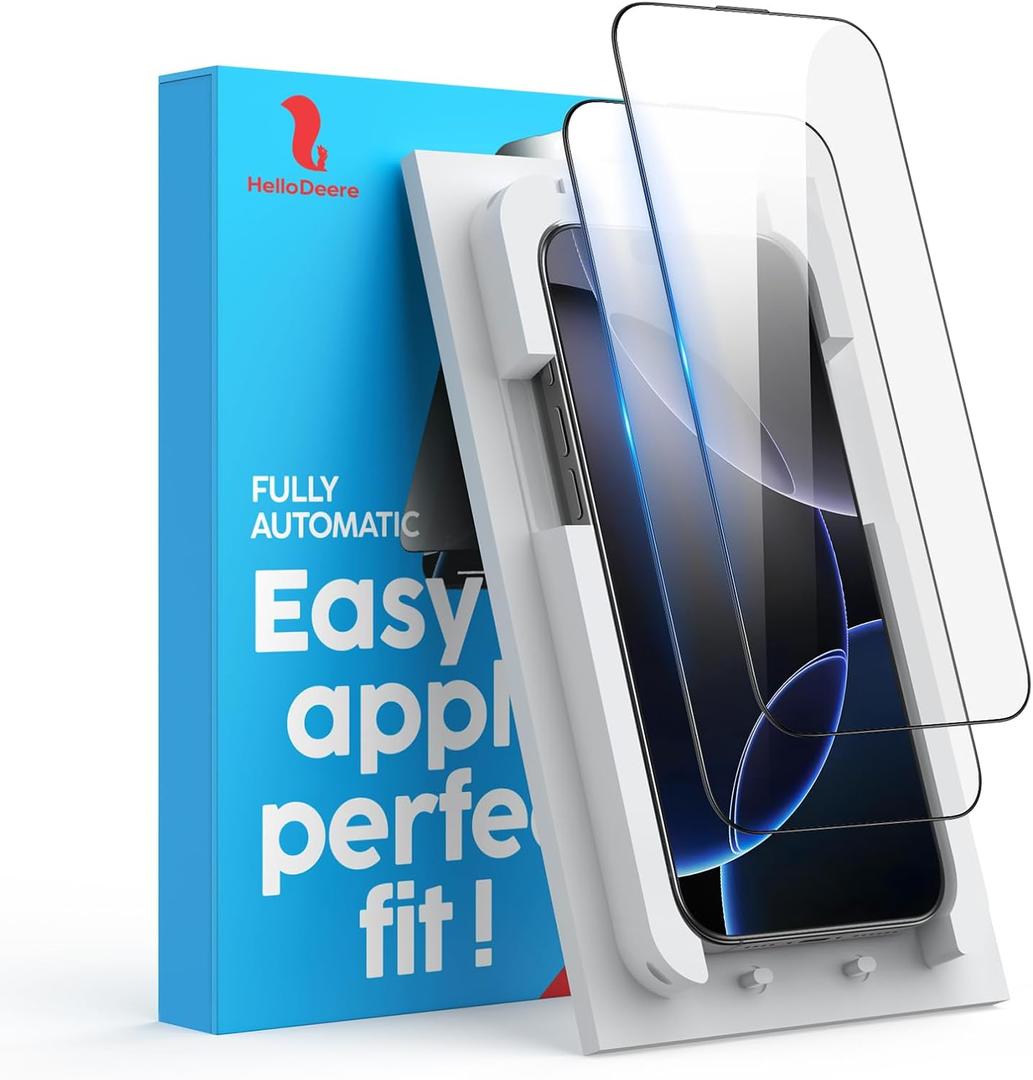 Compatible with iPhone 15 Screen Protector Clear,[Military Grade Shatterproof][Anti-Reflection][Anti-Fingerprint] 3D Full Coverage 9H Screen Protector,Case Friendly,Easy install,2 Pack