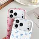 Skyseaco for iPhone 17 Pro Max Case Cute Love Heart Design Aesthetic Pattern Phone Case for Women Girls Soft Slim TPU Shockproof Phone Cover for iPhone 17 Pro Max 6.9"- Light Blue