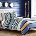 Nautica - Twin Comforter Set, Reversible Cotton Bedding with Matching Sham, Medium Weight for Year Round Use, Dorm Essentials, Oeko-Tex Certified (Dover Blue)