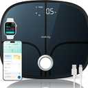 Etekcity Smart Rechargeable Scale for Body Weight, BMI, Fat, Muscle Mass, Digital Bathroom Scale with 13 Metrics, Secret Mode, Bluetooth Connect to Free Apps, Stealth Black