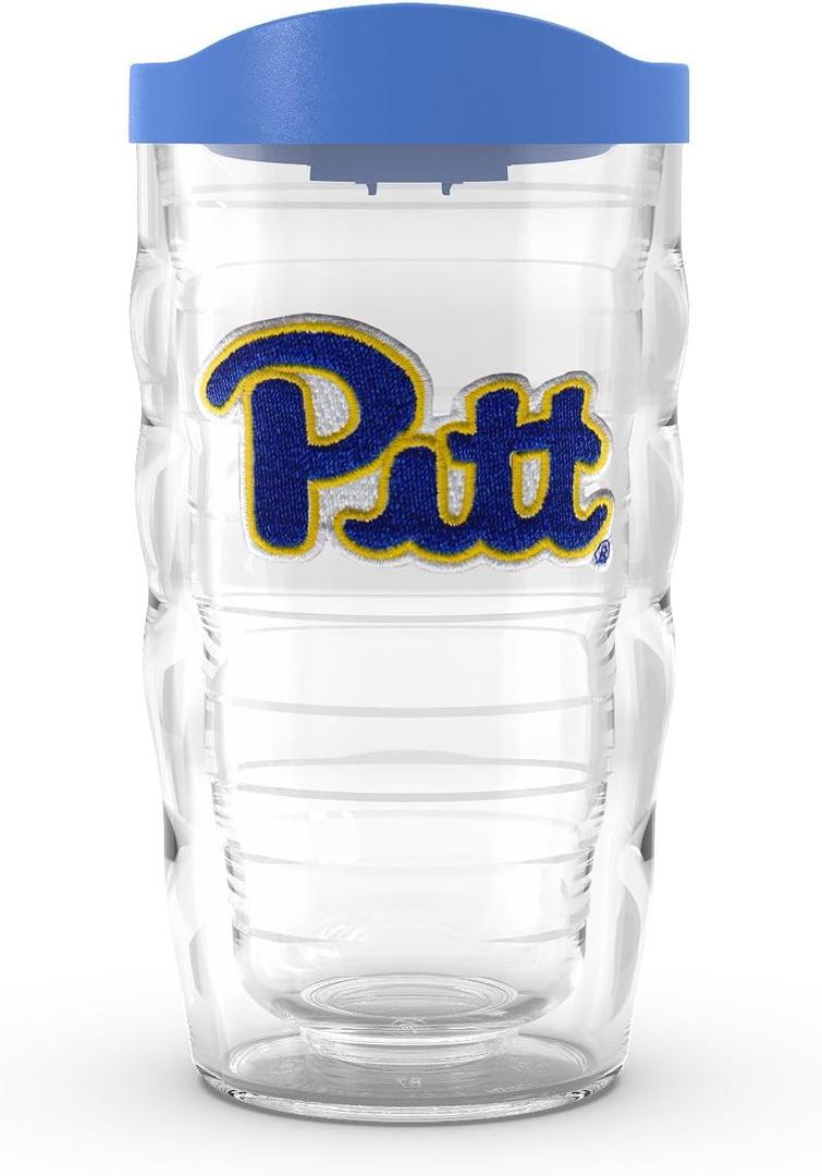 Tervis Made in USA Double Walled University of Pittsburgh Panthers Insulated Tumbler Cup Keeps Drinks Cold & Hot, 10oz Wavy, Primary Logo