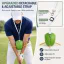 Golf Training Aid with Adjustable Neck Strap, Arm Connection Swing Trainer Ball with Alignment Stick Holes, Improve Swing Tempo, Swing Plane and Consistency, Golf Practice Equipment for Beginners&Pros