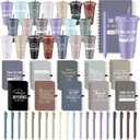 Shellwei 60 Pcs Employee Appreciation Gifts Bulk 24 oz Thank You Tumbler with Lid and Straw Mini Spiral Notebooks and Pens Appreciation Gifts for Team Employee Coworkers Teacher (Thanks)