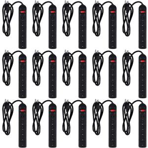 15 Pack 6 Outlet Power Strip Surge Protector Flat Plug Surge Protector Power Strip Wall Mount Overload Protection for Home Office(4 ft,Black) 15 Pack 6 Outlet Power Strip Surge Protector Flat Plug Surge Protector Power Strip Wall Mount Overload Protection for Home Office(4 ft,Black)