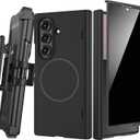 Maxdara for Z Fold 7 Case with Privacy Screen Protector, [Compatible with Magsafe] [with Belt Clip] [Hinge Protection] Magnetic Cover for Samsung Galaxy Z Fold 7 - Black (Privacy Screen)