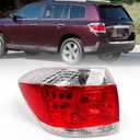 Huray Left Tail Light for Toyota Highlander 2011-2013 Driver Side Halogen Taillight Lamp Assembly Replacement for TO2800185 815600E070