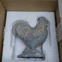 Rooster Statue Chicken Figurine Cement Rooster Figurine Figurines Artwork for Outdoor, Backyard, Patio and Home Kitchen Decoration (Light Blue)