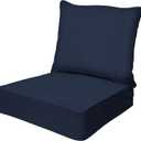 Honeycomb Outdoor Deep Seat, 24" W x 23" D, Textured Solid Indigo Blue Outdoor Chair Cushion