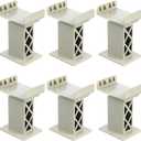 6 Pcs Train Bridge Pier Track Railway Accessories Multi Level Support Risers High Level Blocks Compatible All Major Brands, Grey Upgraded Version