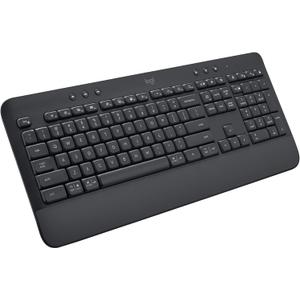Logitech Signature K650 Comfort Full-Size Wireless Keyboard with Wrist Rest, BLE Bluetooth or Logi Bolt USB Receiver, Deep-Cushioned Keys, Numpad, Compatible with Most OS/PC/Window/Mac - Graphite