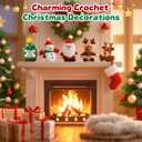 2 x Funny Crochet Christmas Tree Gifts for Women Men,Xmas Sentimental Gifts for Mom Dad Daughter Sister Best Friends,Cute Handmade 2025 Christmas Ornament Decorations,Anniversary Romantic Gift for Her Him