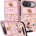 for Pixel 9 Pro/Pixel 9 Case - Women Girls Cute Phone Cover Girly Pretty Aesthetic Flower Floral Unique Design with Camera Cover and Ring Stand Funda for Pixel 9 Pro/Pixel 9